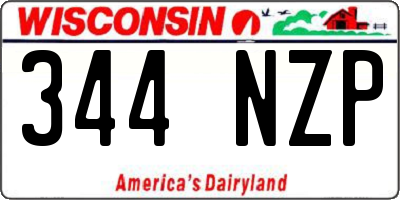 WI license plate 344NZP