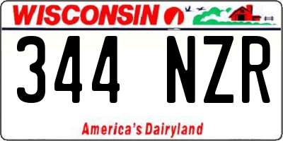 WI license plate 344NZR