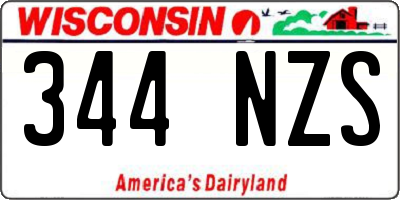 WI license plate 344NZS
