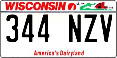WI license plate 344NZV
