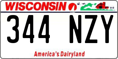WI license plate 344NZY