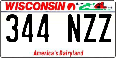 WI license plate 344NZZ