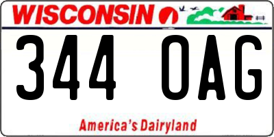 WI license plate 344OAG