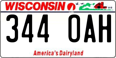 WI license plate 344OAH