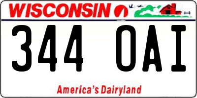 WI license plate 344OAI