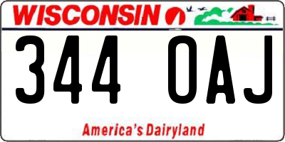 WI license plate 344OAJ