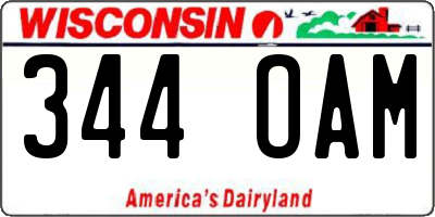 WI license plate 344OAM
