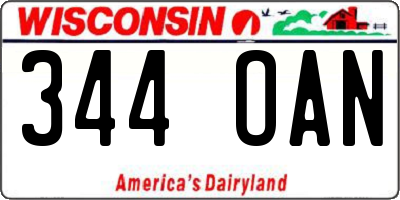 WI license plate 344OAN