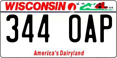 WI license plate 344OAP