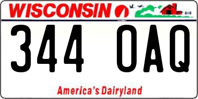WI license plate 344OAQ