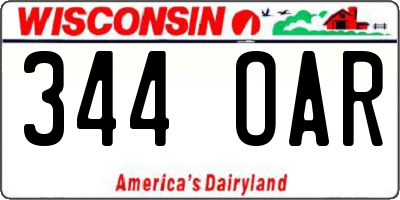 WI license plate 344OAR