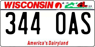 WI license plate 344OAS