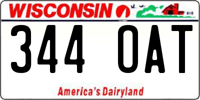 WI license plate 344OAT