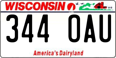 WI license plate 344OAU