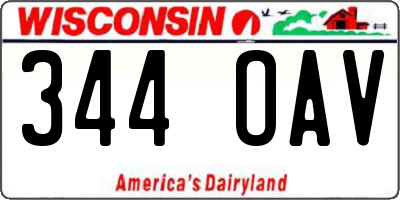 WI license plate 344OAV