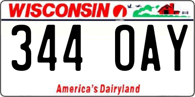 WI license plate 344OAY
