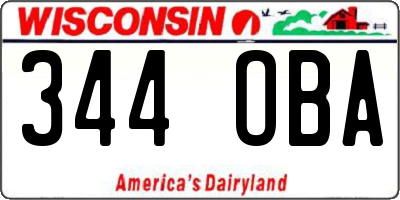WI license plate 344OBA