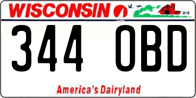 WI license plate 344OBD