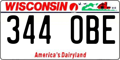WI license plate 344OBE