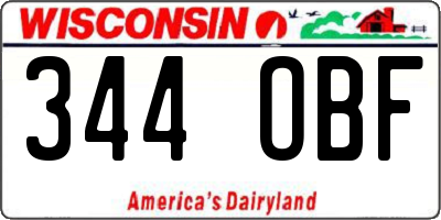 WI license plate 344OBF