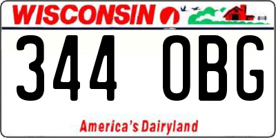 WI license plate 344OBG