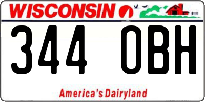 WI license plate 344OBH