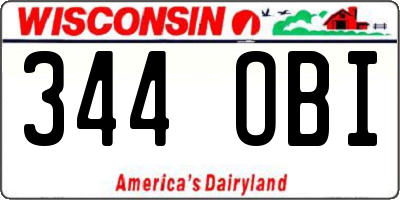 WI license plate 344OBI
