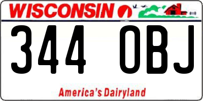 WI license plate 344OBJ