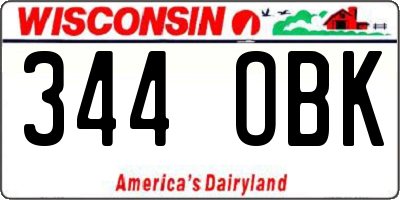 WI license plate 344OBK