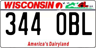 WI license plate 344OBL