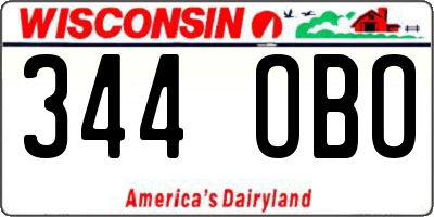 WI license plate 344OBO