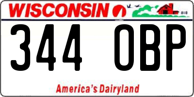 WI license plate 344OBP