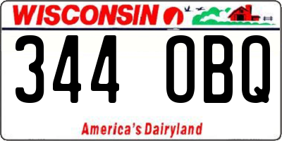 WI license plate 344OBQ