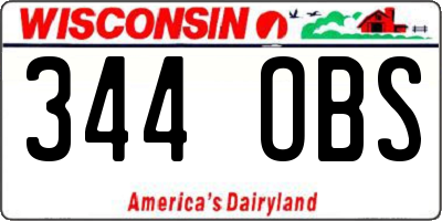 WI license plate 344OBS