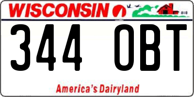WI license plate 344OBT