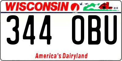 WI license plate 344OBU
