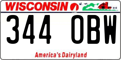 WI license plate 344OBW