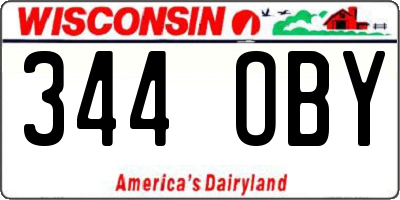 WI license plate 344OBY