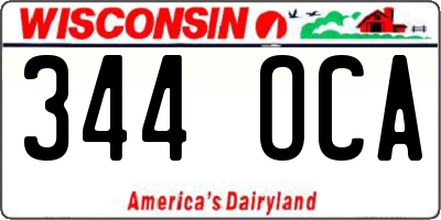 WI license plate 344OCA