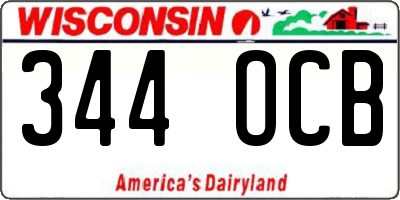 WI license plate 344OCB