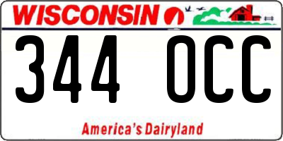 WI license plate 344OCC