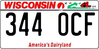 WI license plate 344OCF