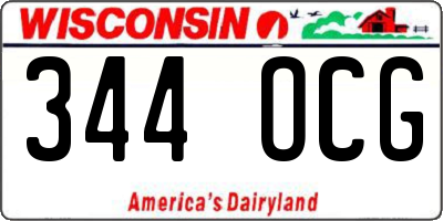WI license plate 344OCG