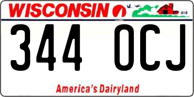 WI license plate 344OCJ