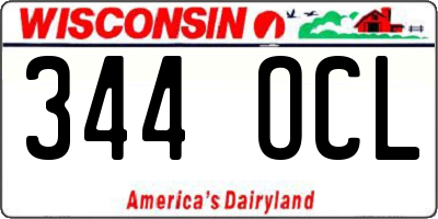 WI license plate 344OCL