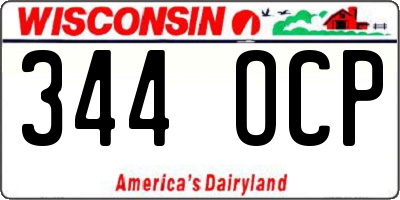 WI license plate 344OCP