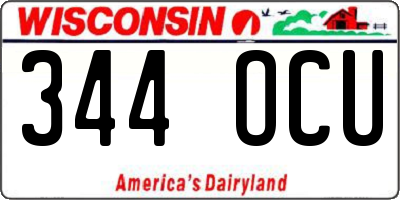 WI license plate 344OCU