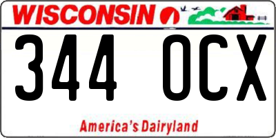 WI license plate 344OCX