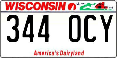 WI license plate 344OCY