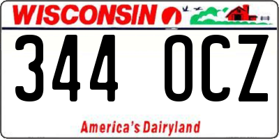 WI license plate 344OCZ